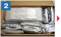 主装置と電話機と付属品を段ボールに詰めます。（隙間を新聞紙などで埋めてください）